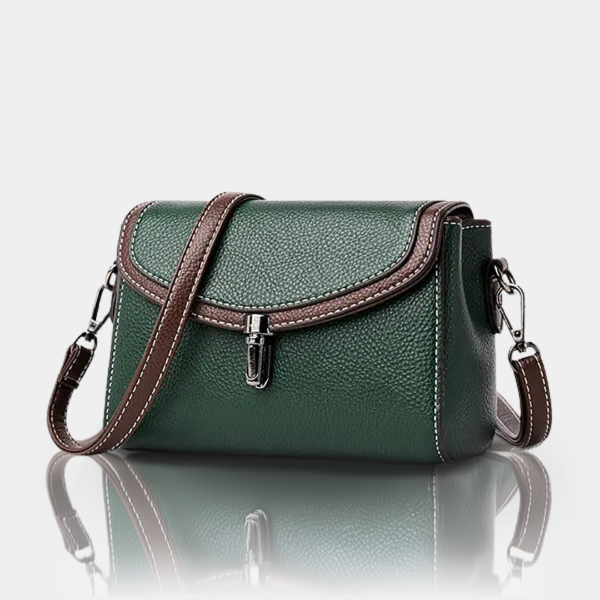 Green leather crossbody bag